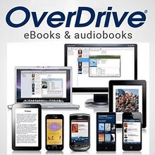 OverDrive logo with images of various devices